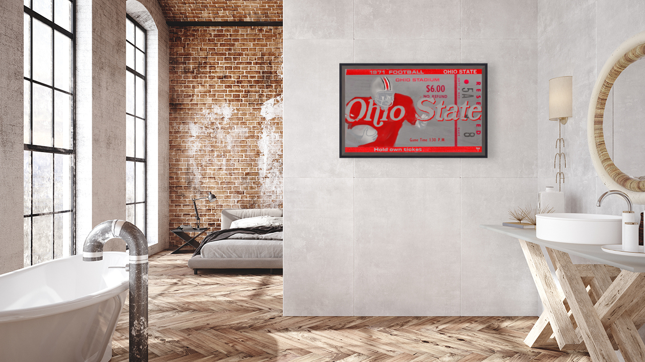 1971 Ohio State Ticket Stub Remix Reproduction