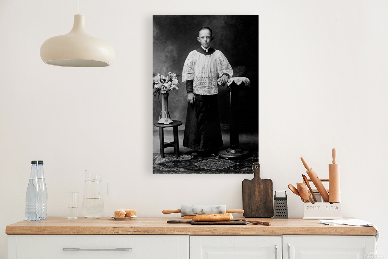 Found and Restored - Gothic Altar Boy - Found as a Antique Photo Reproduction