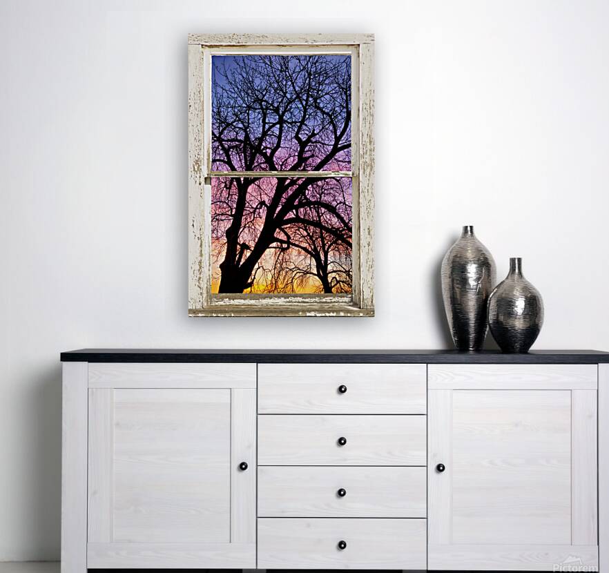 Colorful Tree White Farm House Window Portrai Reproduction