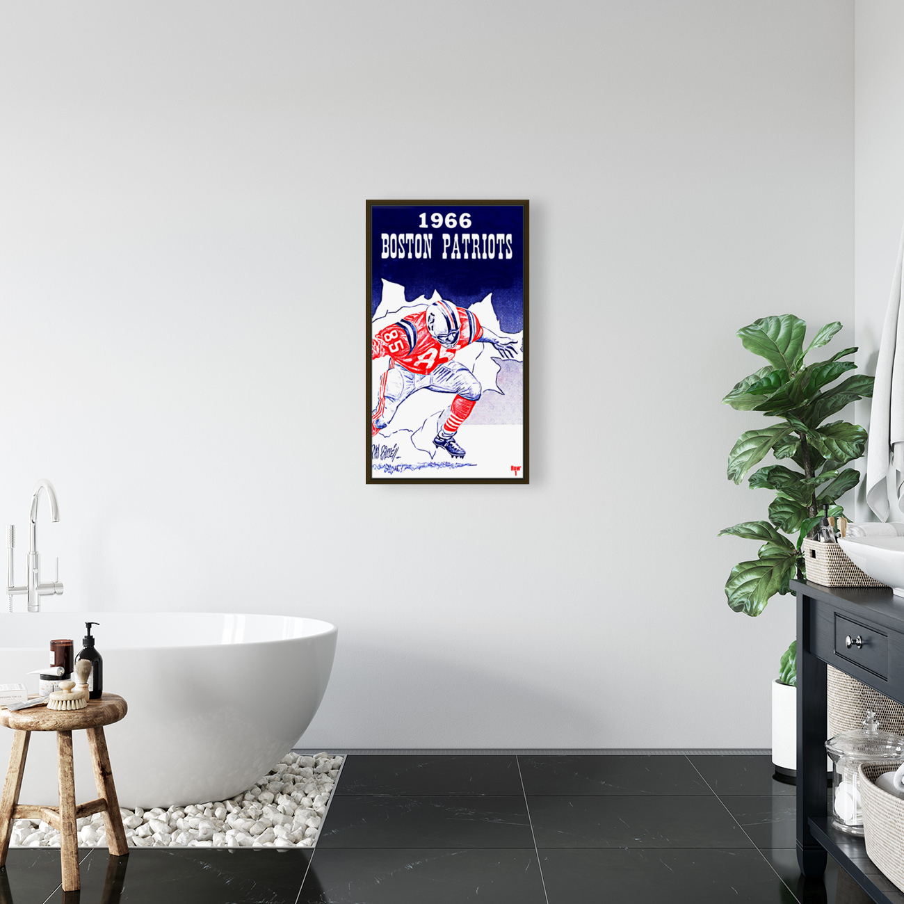 1966 Boston Patriots Art Reproduction