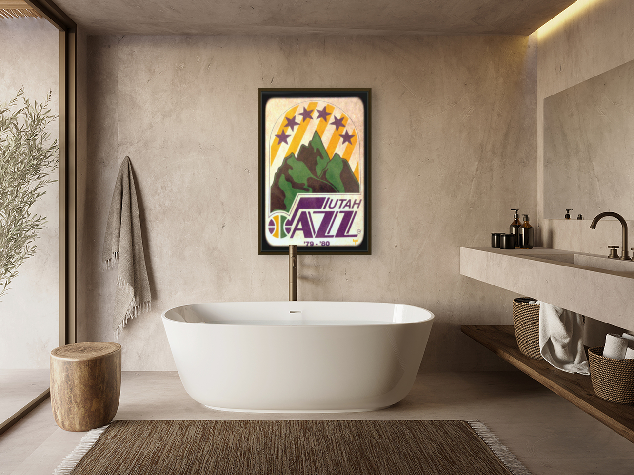 1979 utah jazz viewfinder slide art Reproduction