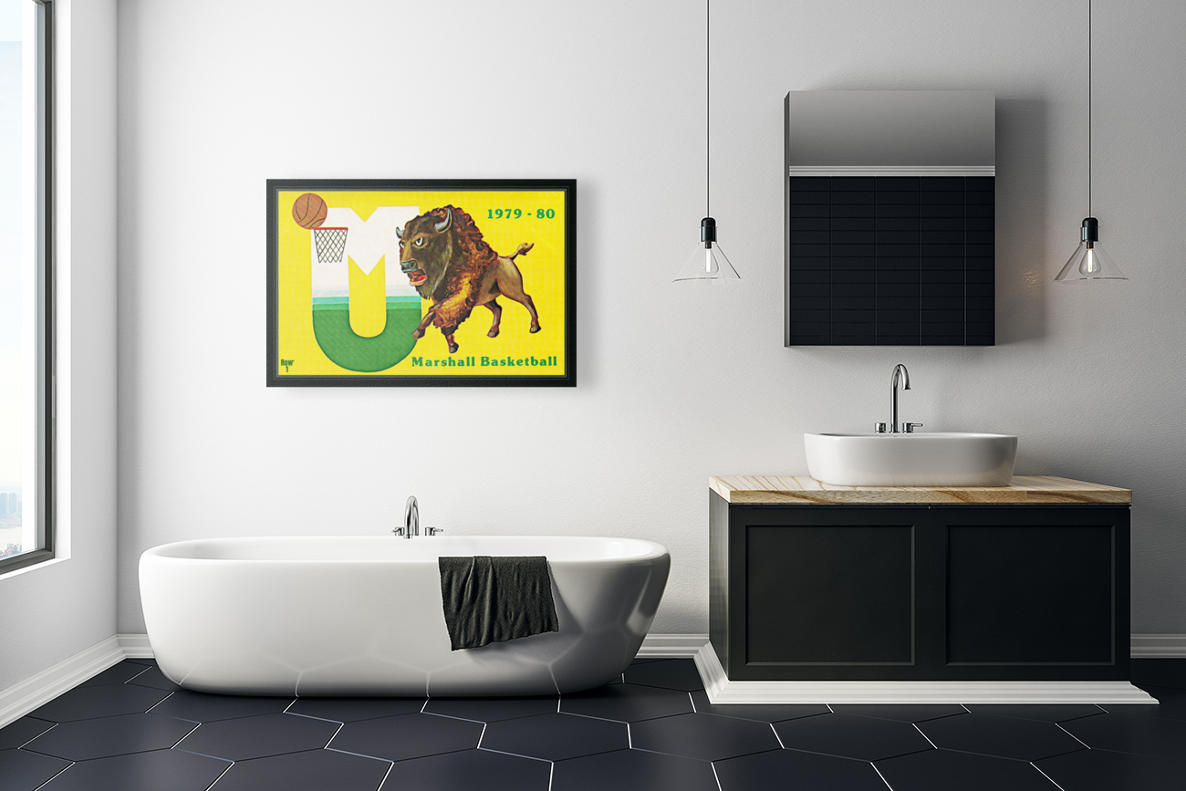 1979 Marshall Thundering Herd Basketball Art Reproduction