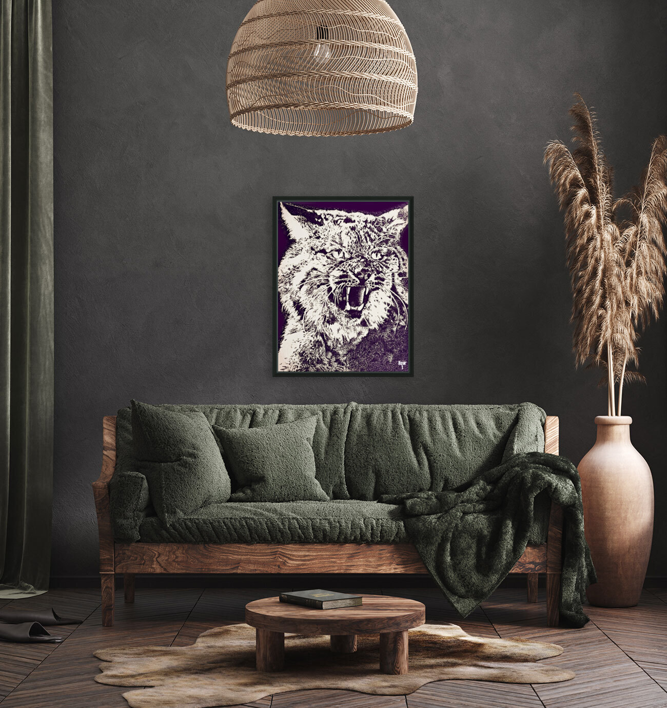 Vintage Kansas State Wildcat Art Reproduction