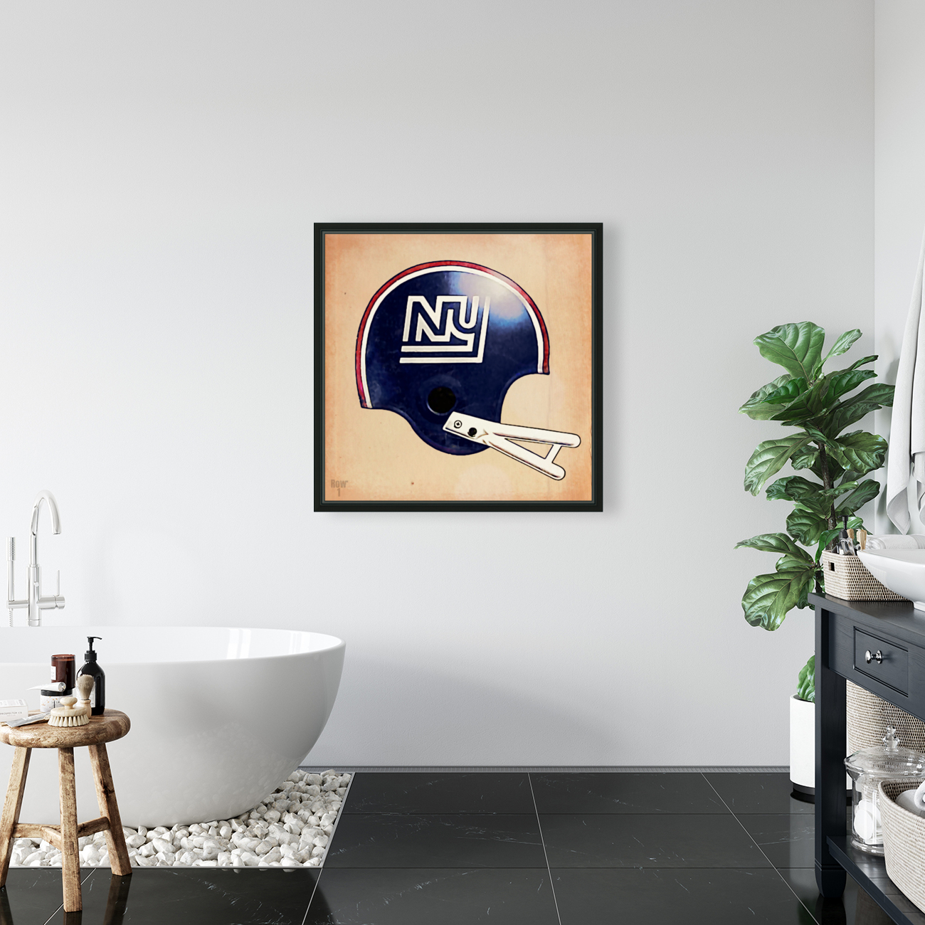 Vintage New York Giants Football Helmet Art Reproduction
