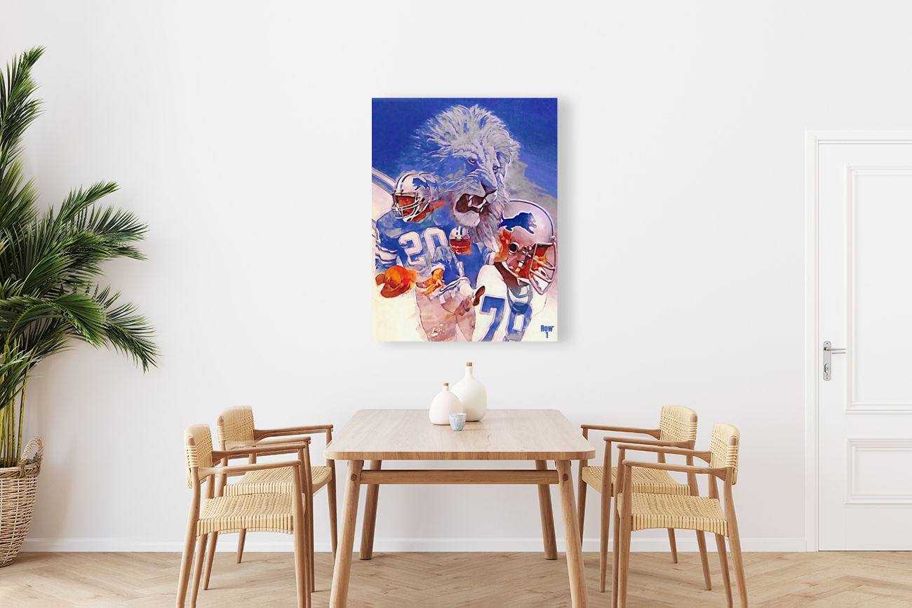 Billy Sims Detroit Lions Art Reproduction
