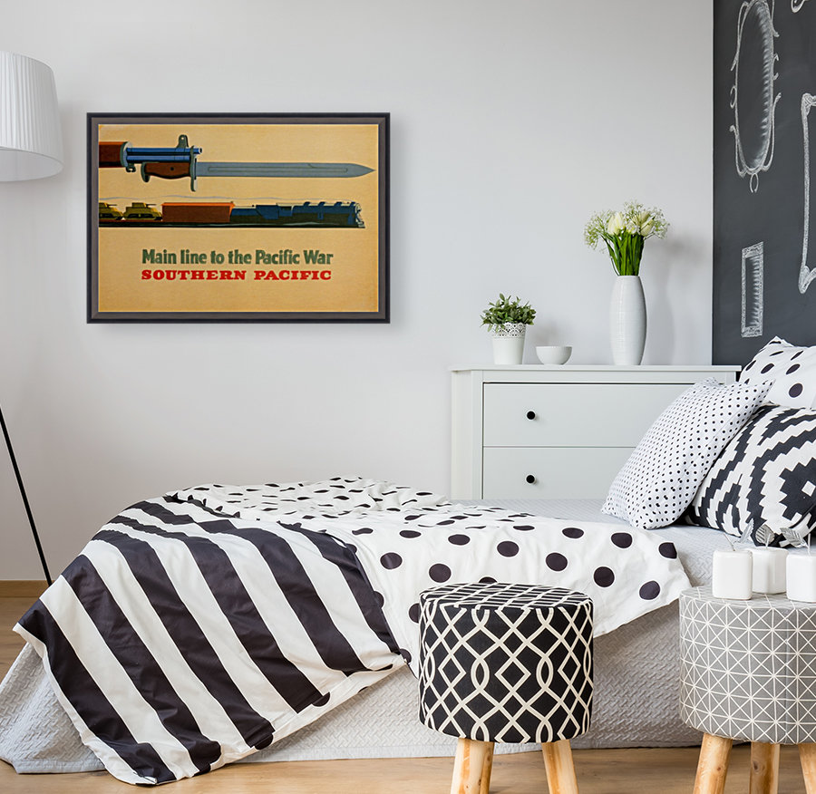 Main line to the Pacific War Southern Pacific vintage poster Reproduction