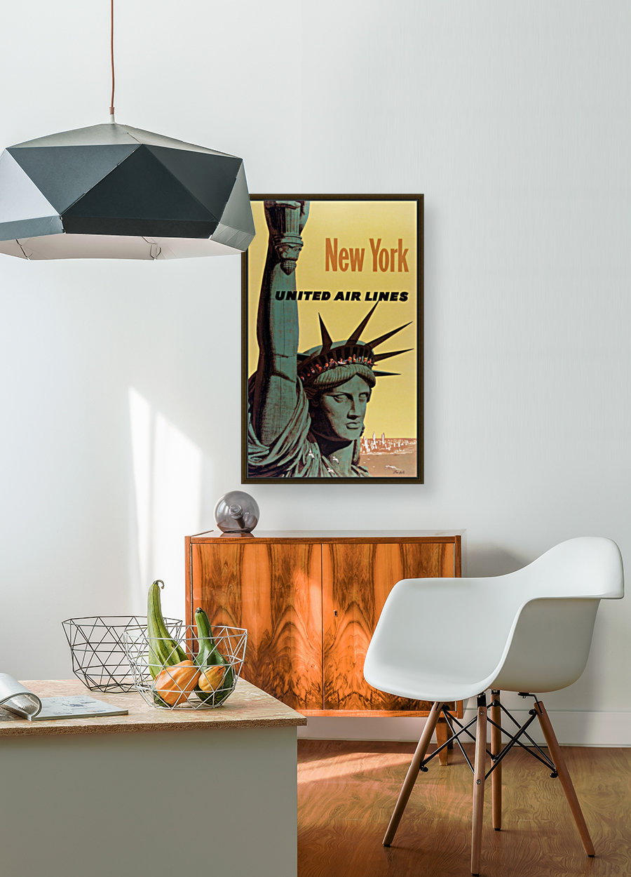 New York United Air Lines Statue of Liberty poster Reproduction