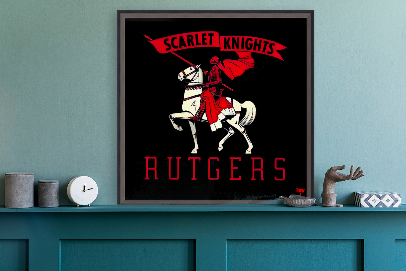Vintage Rutgers Scarlet Knights Art Reproduction