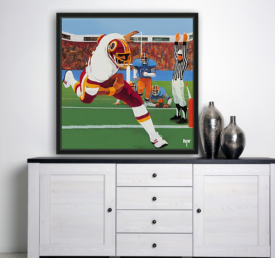 Retro 1980s Washington Redskins Football Art Reproduction