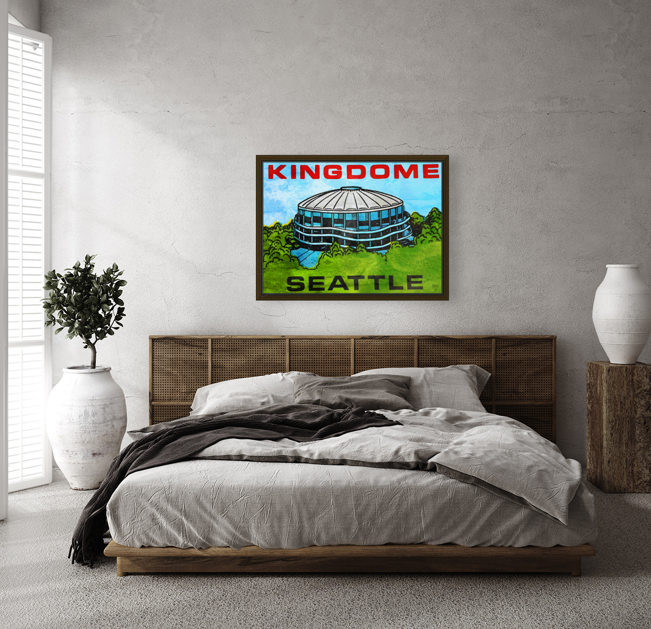 Retro Seattle Kingdome Art Reproduction