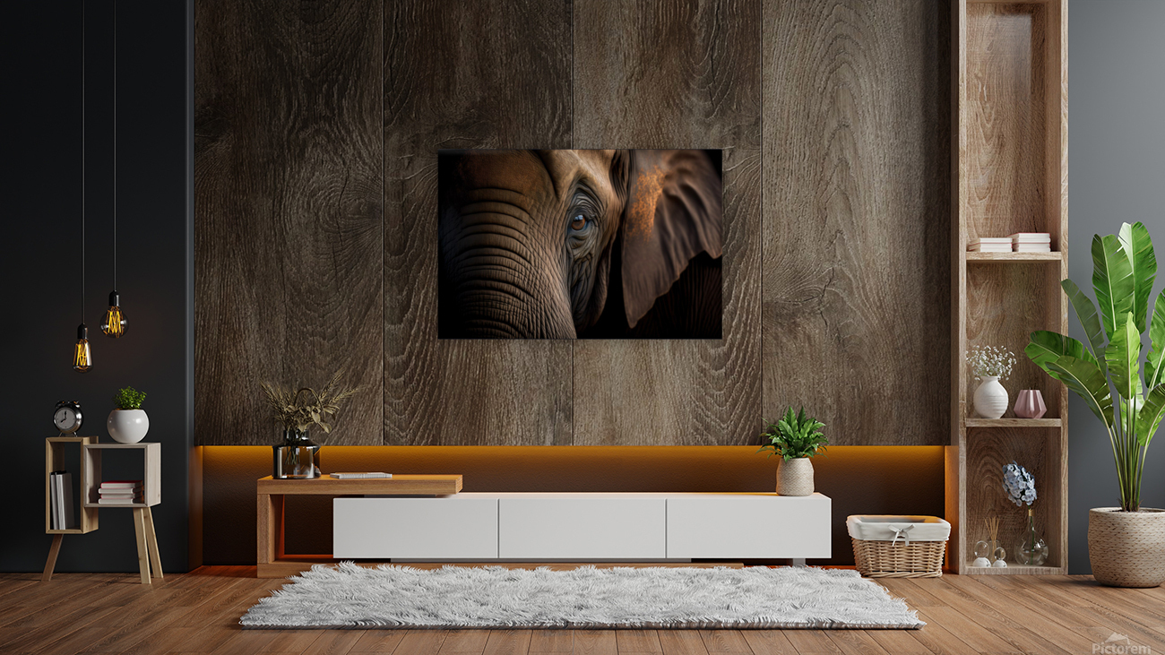 African Elephant Digital Portrait Reproduction