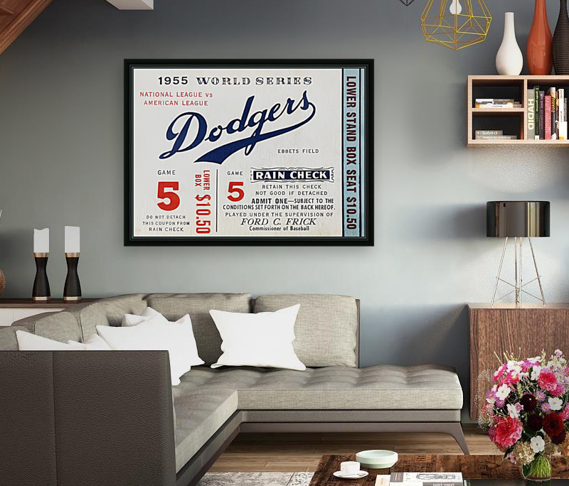 1955 World Series Ticket Stub Art Print Reproduction