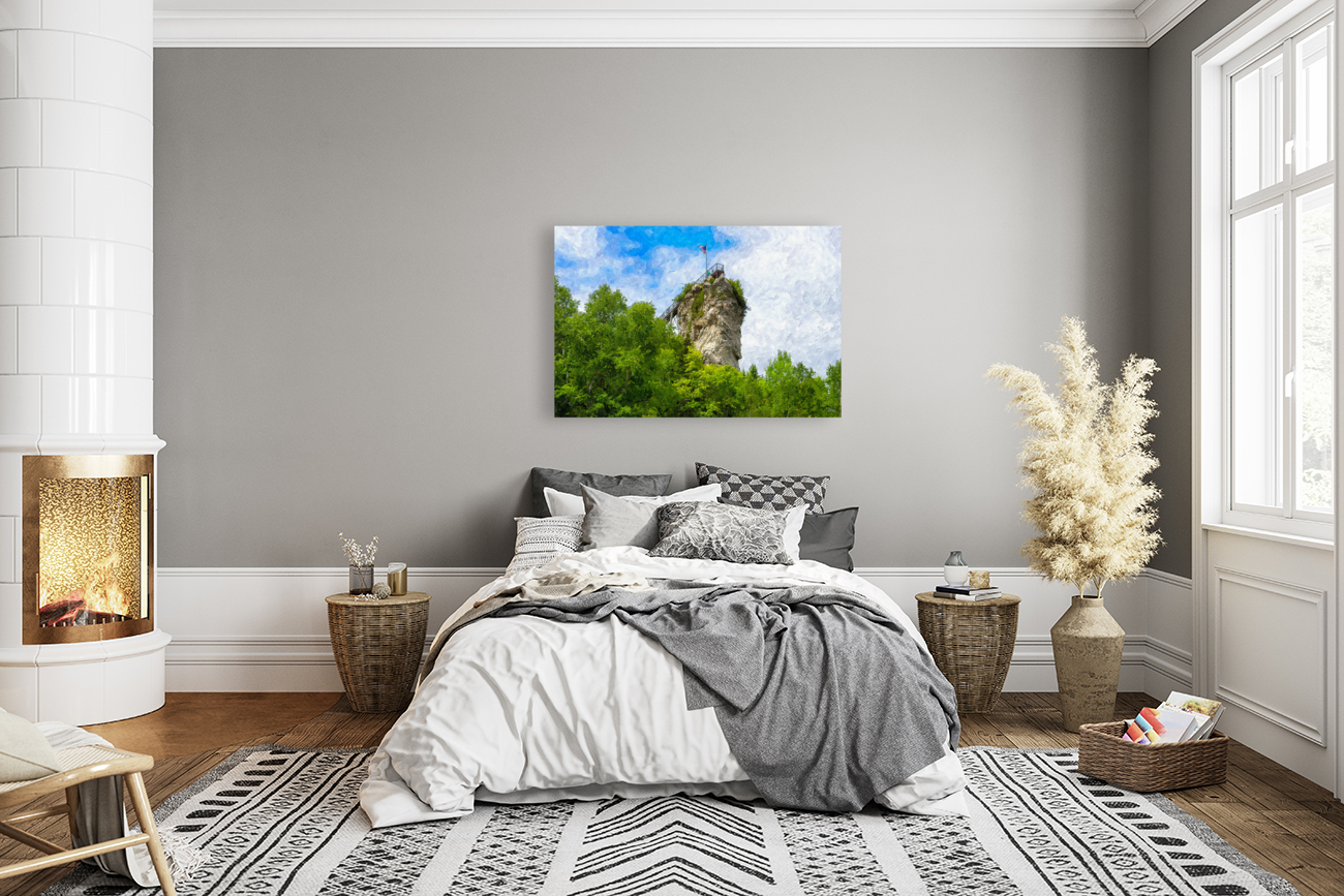 Castle Rock Michigan Painterly Reproduction