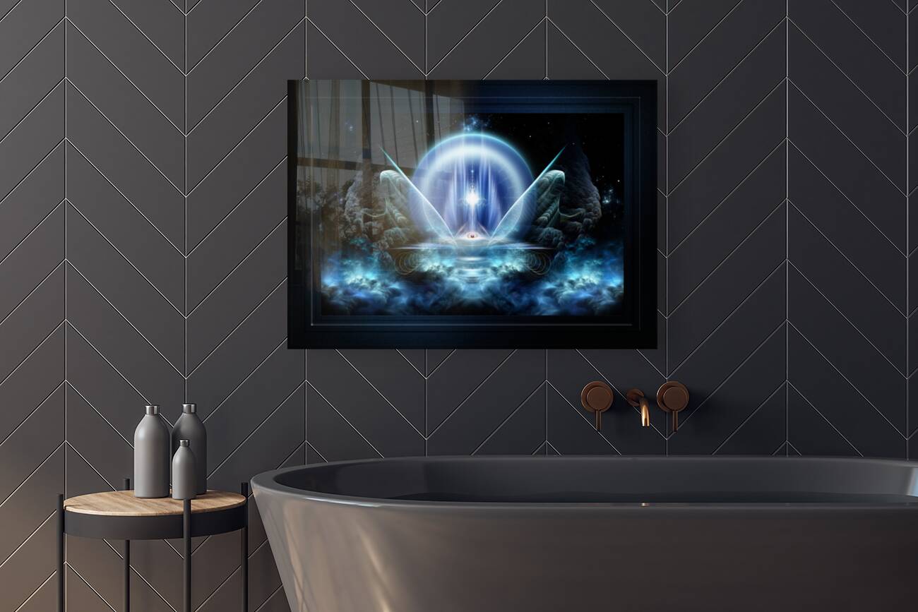 Seat Of The Gods Fantasy Fractal Art Digital  Composition by Xzendor7 Reproduction