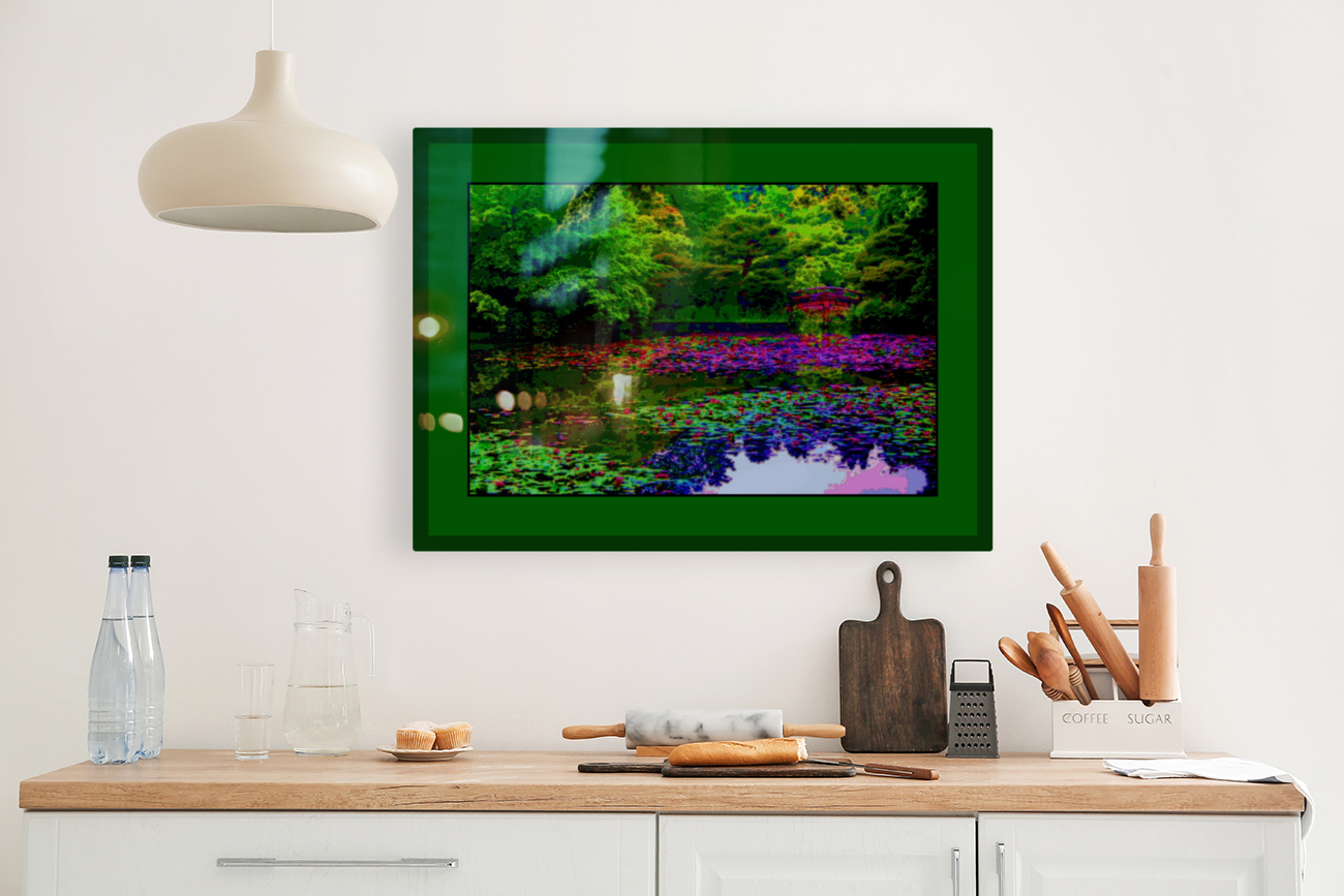 TRADITIONAL JAPANESE MOON BRIDGE  AT THE RYOAN-JI TEMPLE GARDEN IN KYOTO JAPAN Reproduction