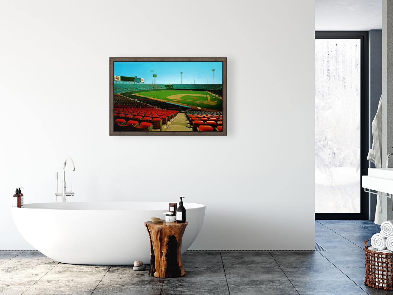 Retro Arlington Stadium Ballpark Art Reproduction