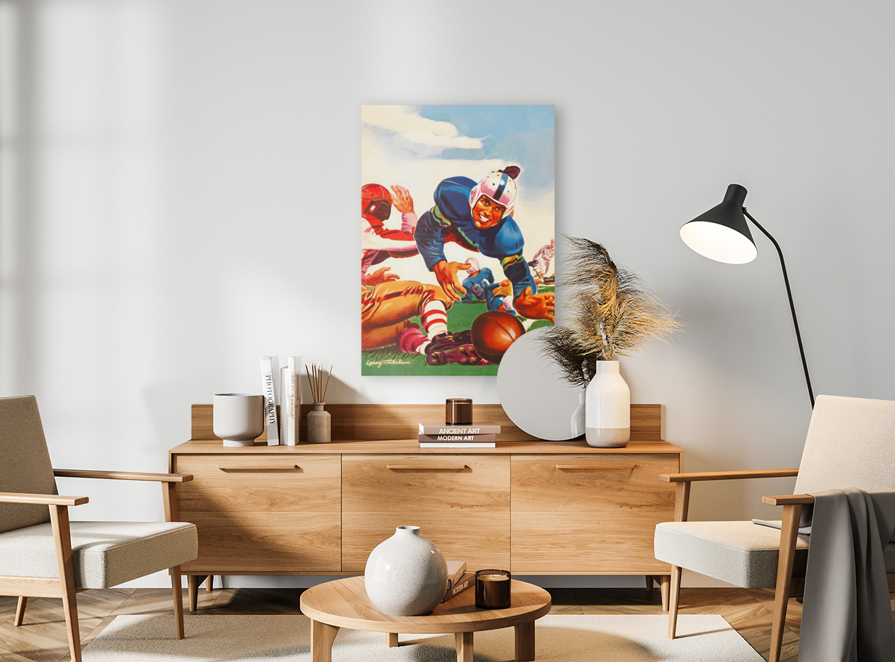 1947 Football Action Art Reproduction