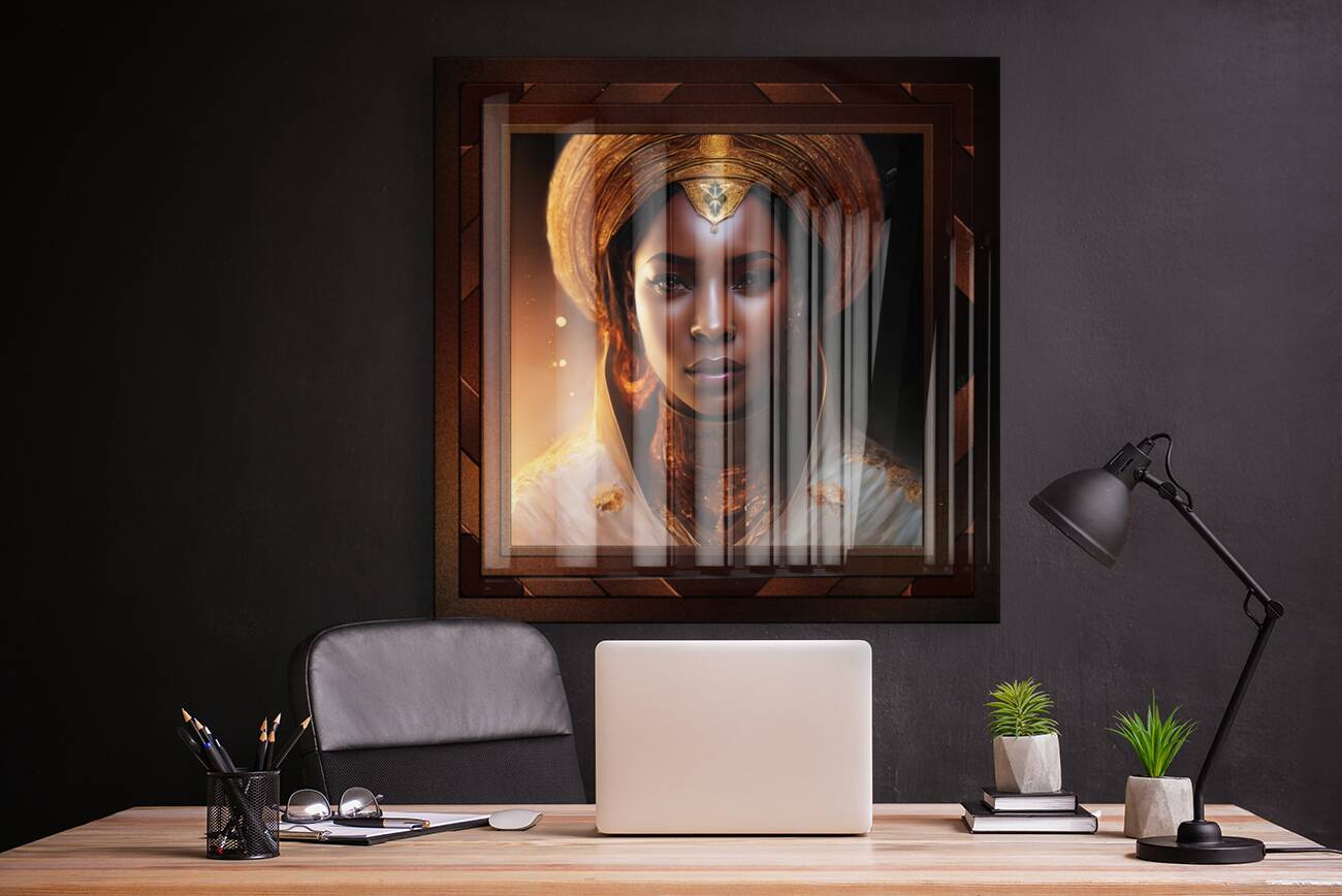 The Nubian Queen Of Synthirobi Mystical Elegance AI Concept Art by Xzendor7 Reproduction