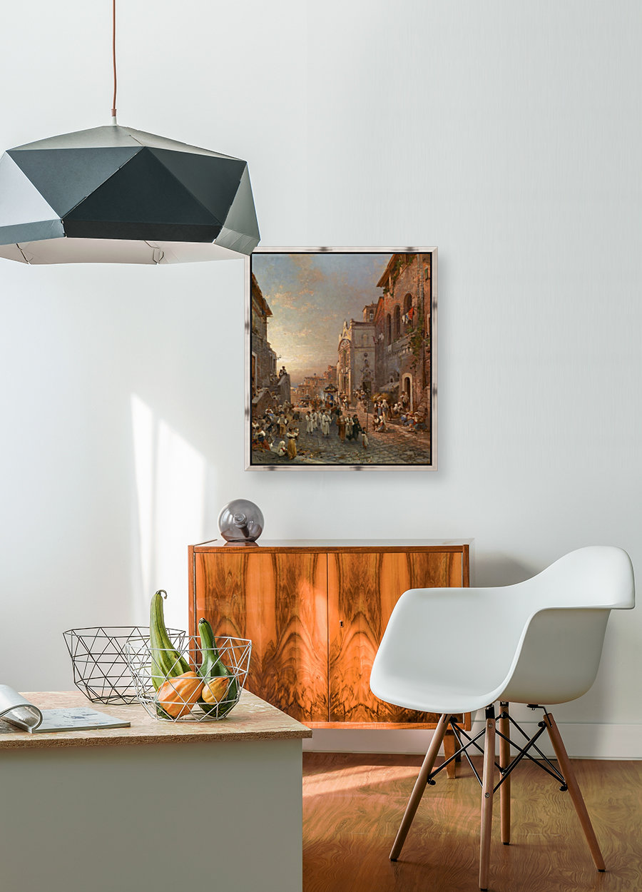 People in the market streets Reproduction