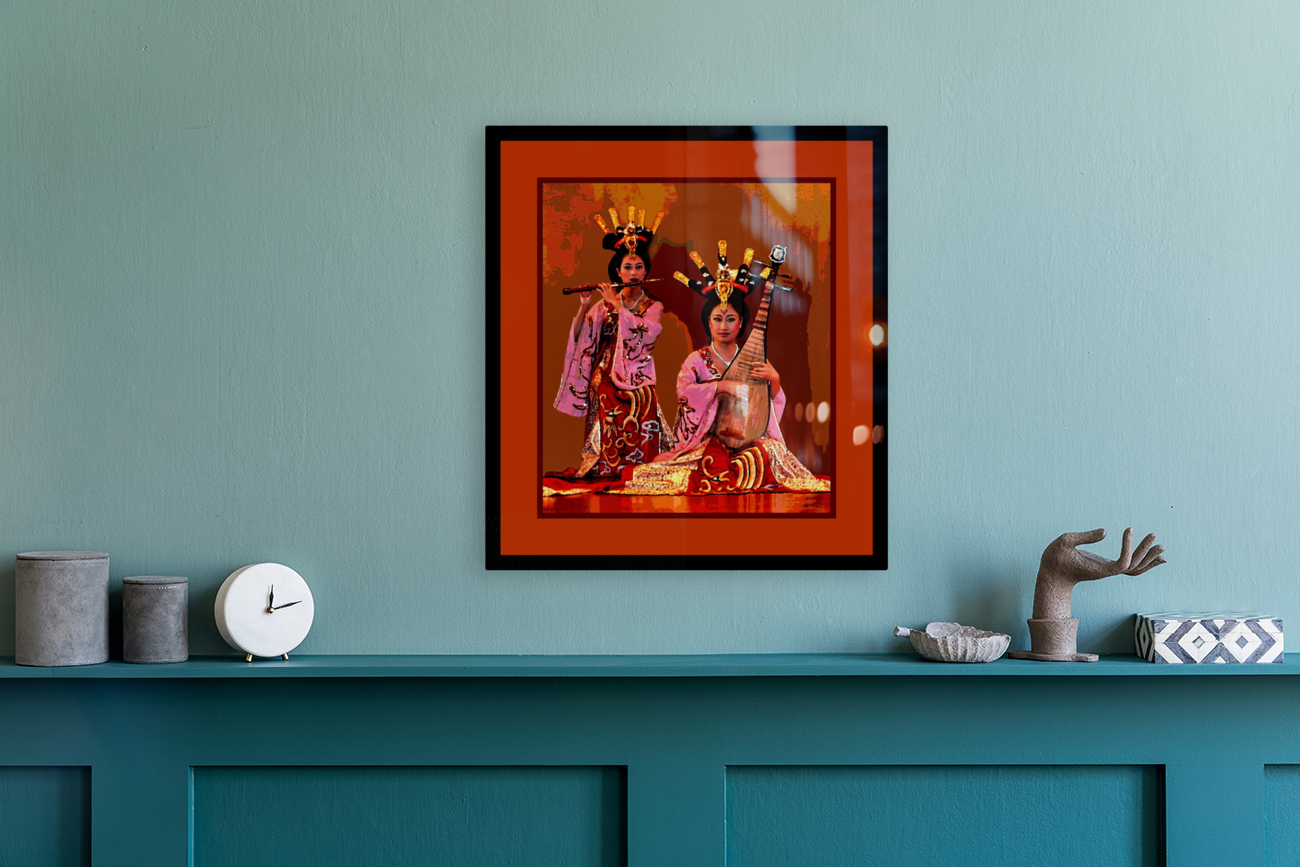 TWO TRADITIONAL CHINESE MUSICIANS  Reproduction