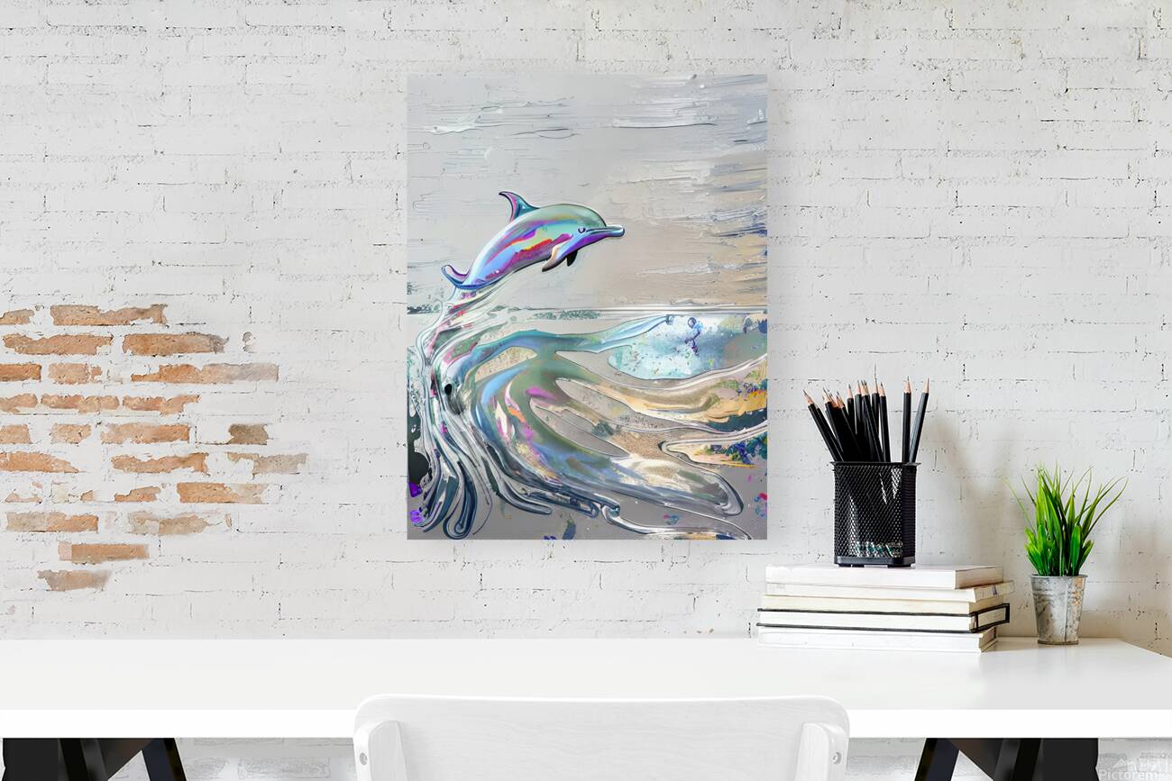 Cheerful Dolphins Reproduction