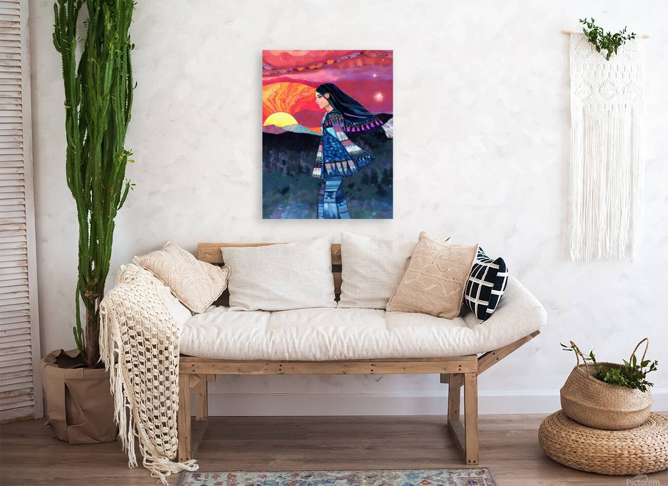 Native American Sunset Woman Reproduction