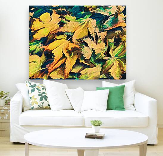  Abstract Autumnal Falls Acer Leaves  Reproduction