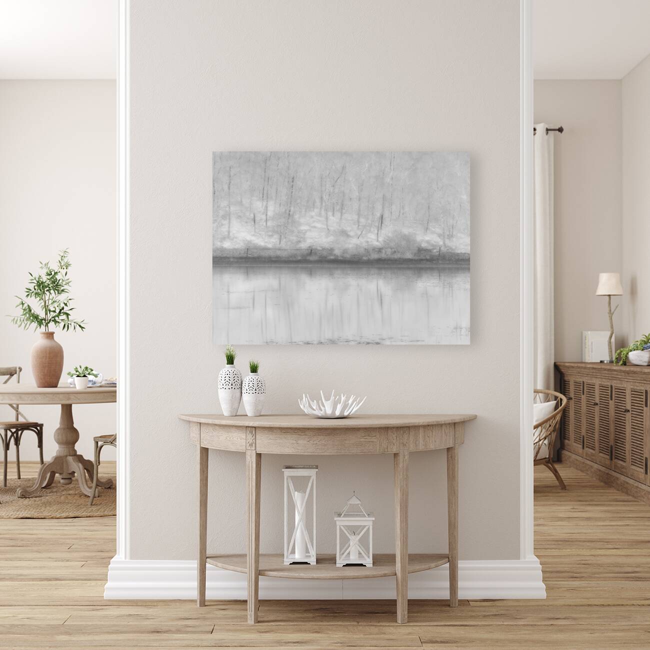  Birch Forest Reflections in High Glossy Monochrome Reproduction