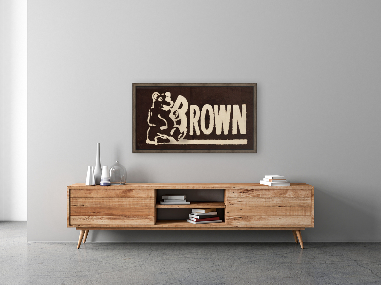 Vintage Brown University Bears Art Reproduction