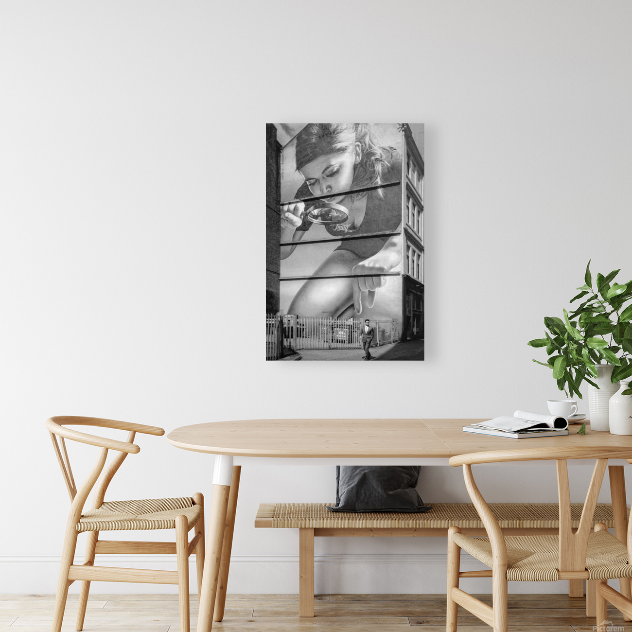 Girl with Magnifying Glass and subject Reproduction