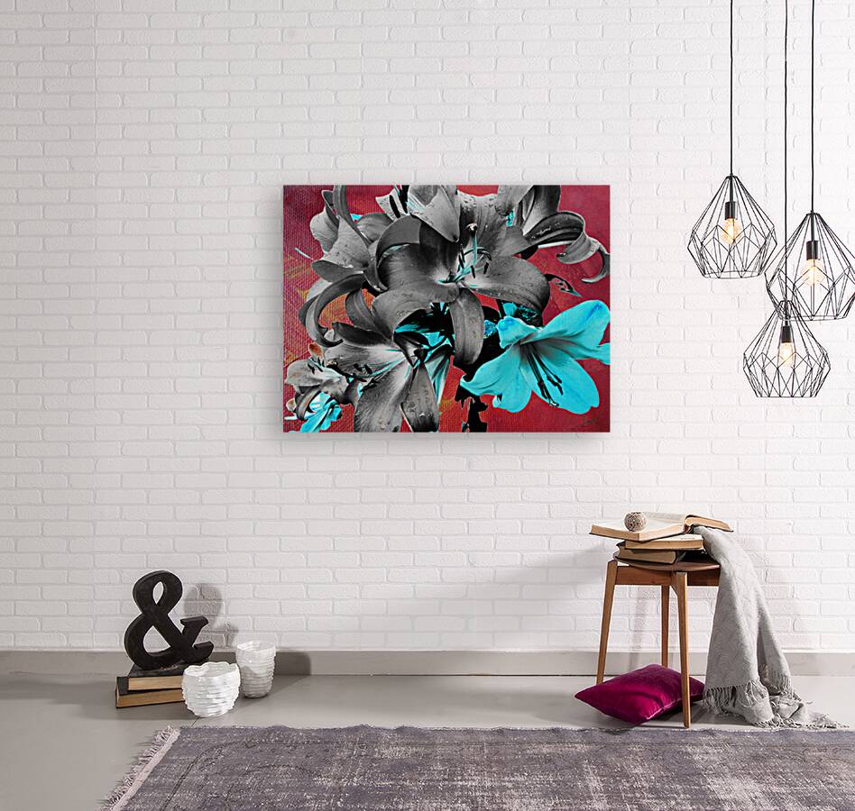  Darkly Inverted Poster Colour Lilies Reproduction