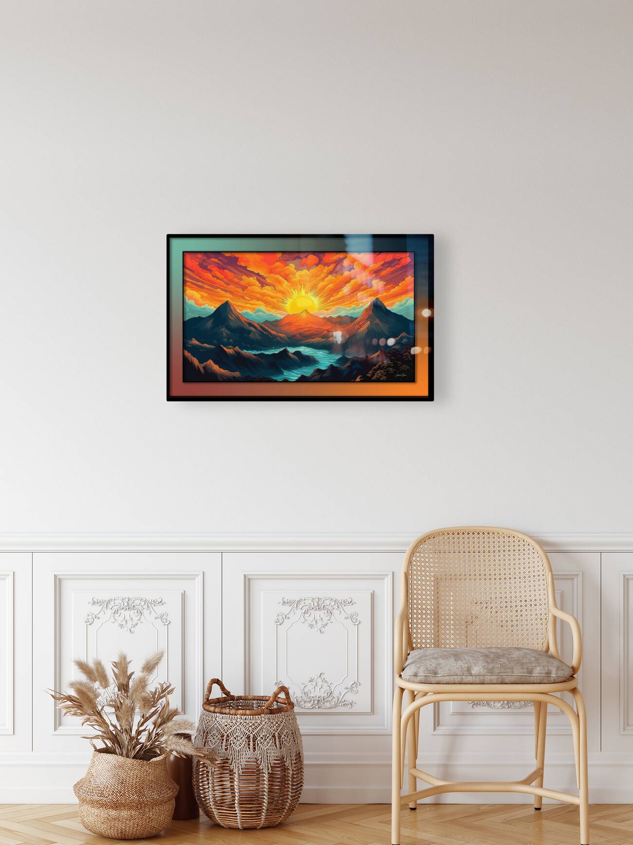 Sunset River Cartoon Reproduction