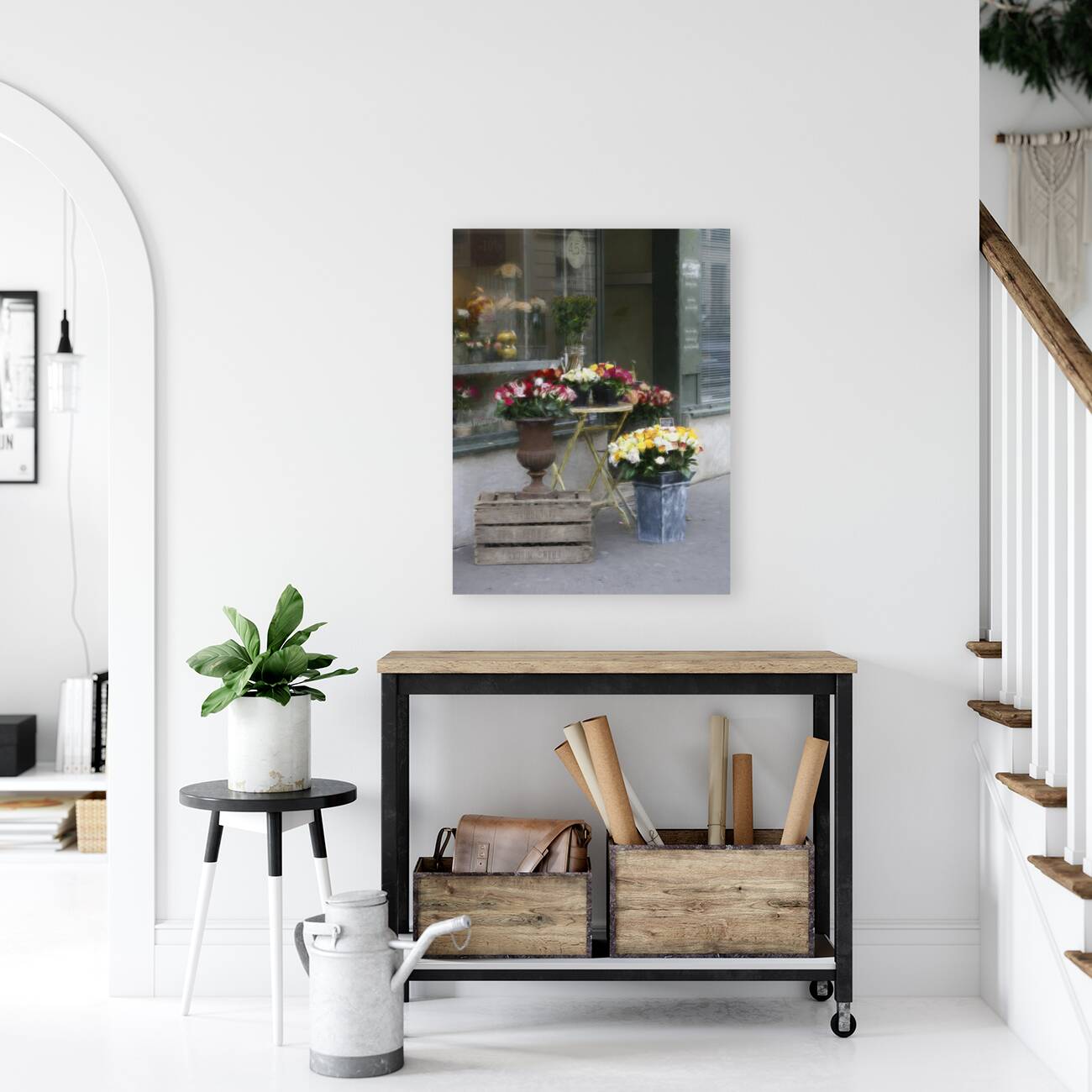 Roses Outside a Parisian Shop Reproduction