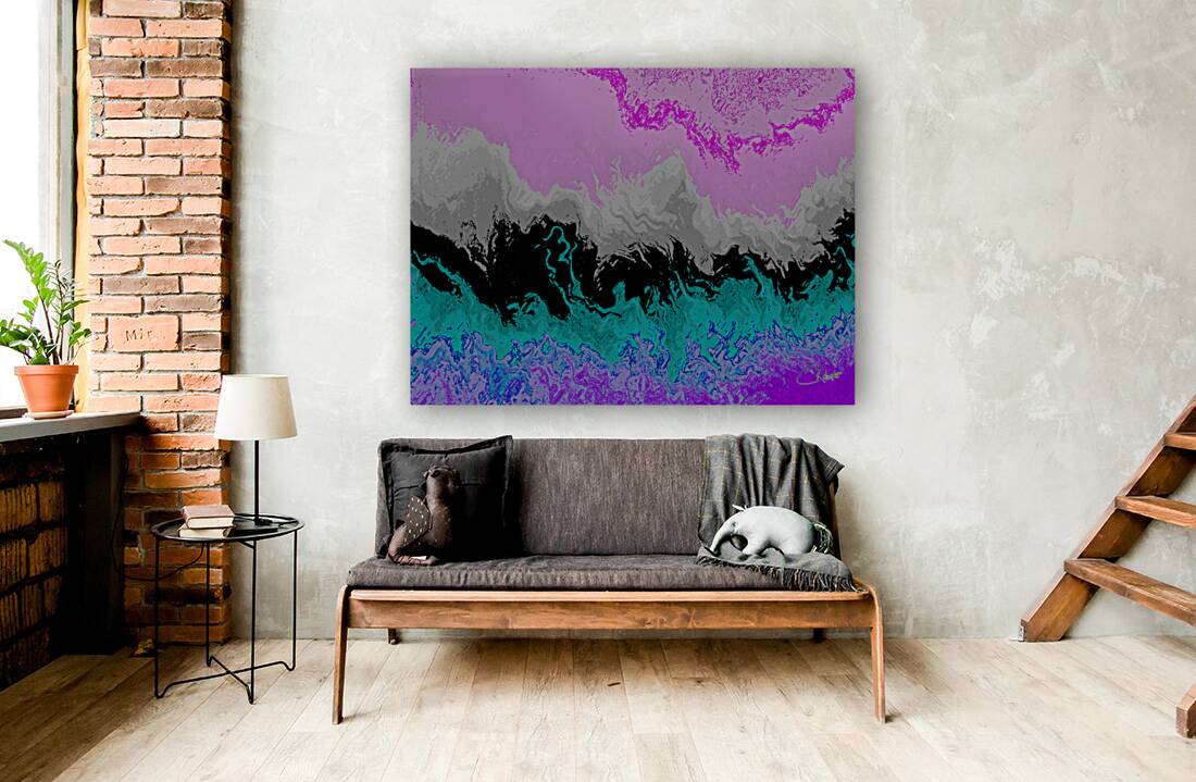 Abstract Melted Forest in Pinks and Turquoise Reproduction