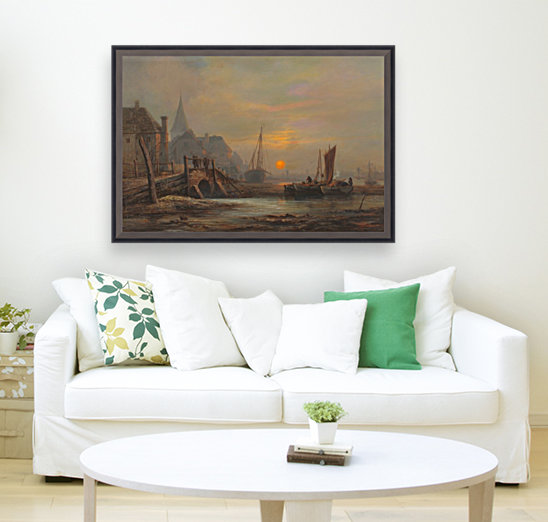 Sunset in a port Reproduction