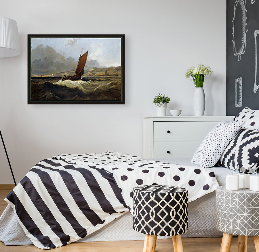 Sailing Boat off the Coast Reproduction