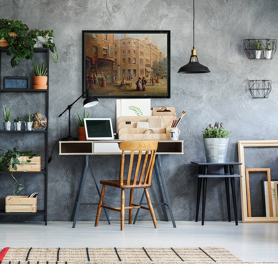 People talking in the street Reproduction