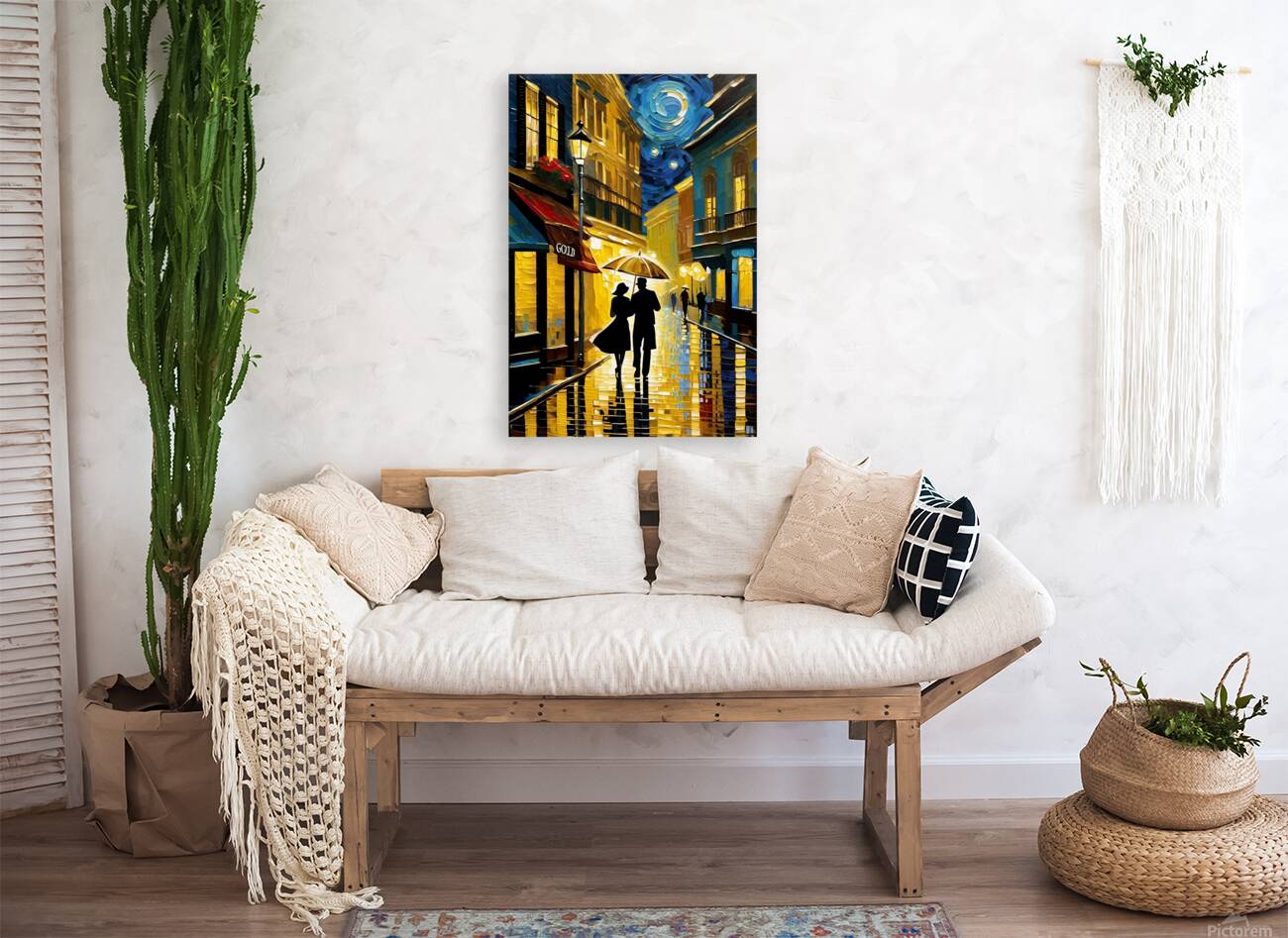 Shopping In The Rain In Downtown Naples Reproduction