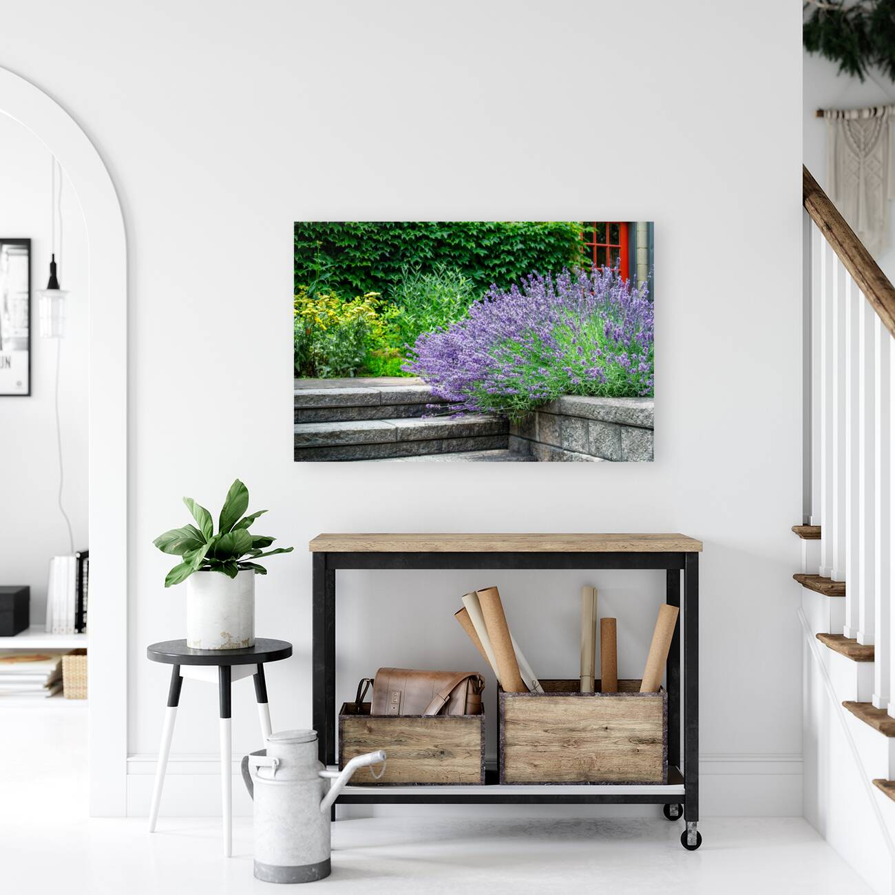 Lavender Near the Steps Reproduction