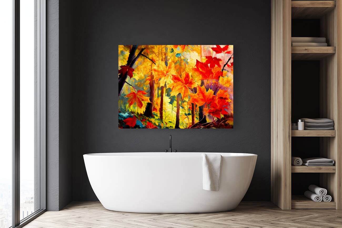 Colorful Fall Leaves in the Forest - 4 Reproduction