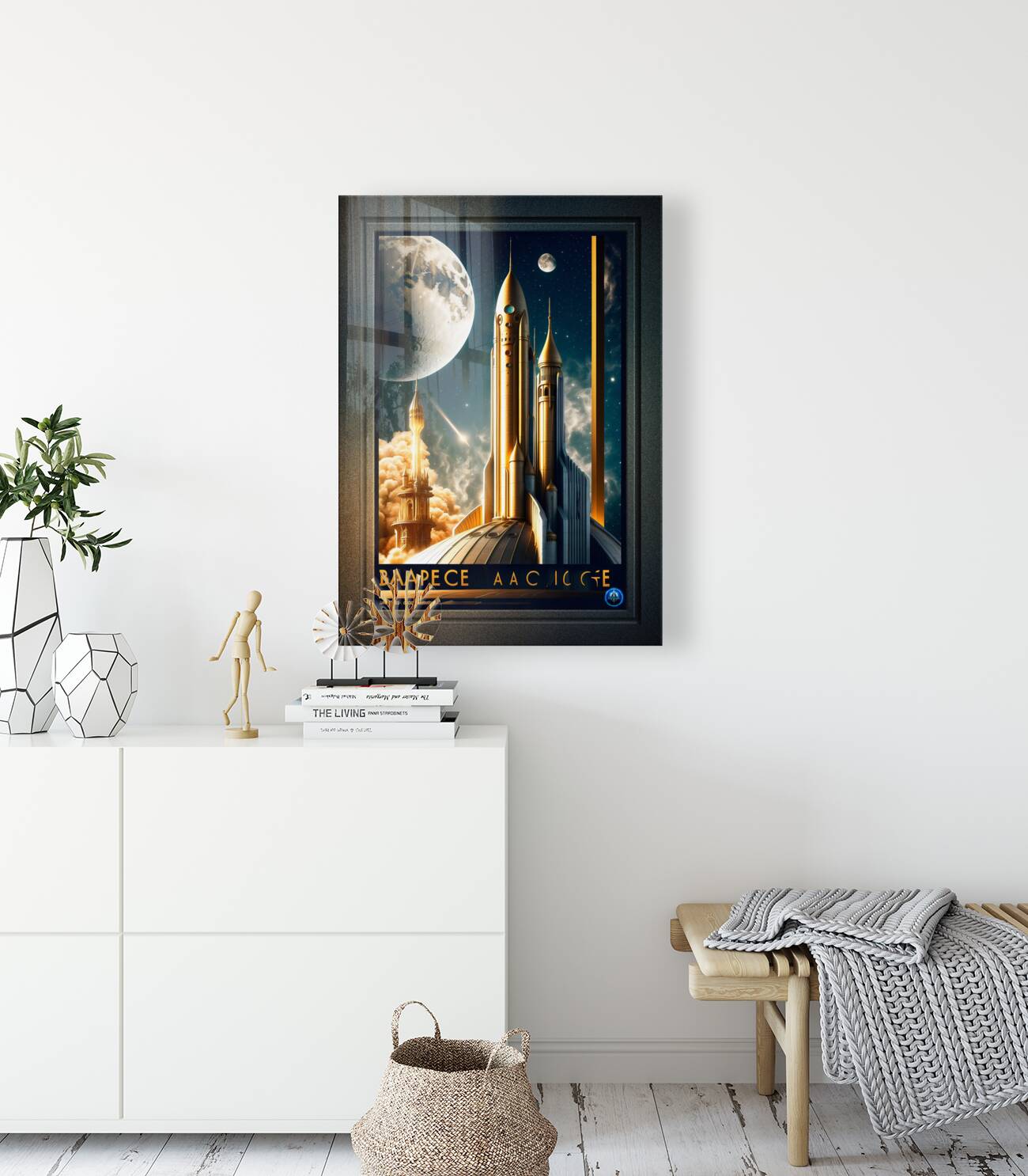 Take An Adventurous Journey To The Moon AI Concept Art by Xzendor7 Vintage Art Poster Reproduction