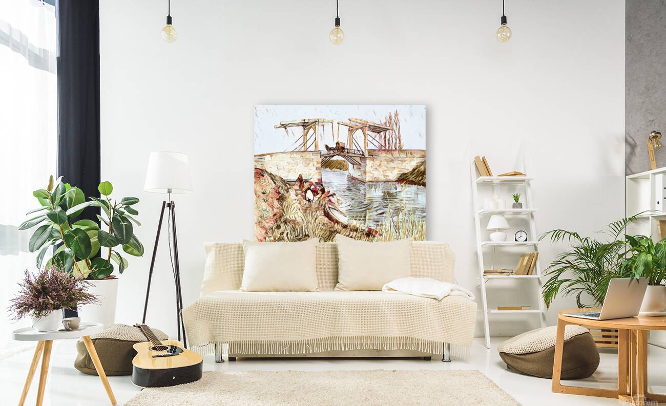 the langlois bridge dig watercolor Reproduction