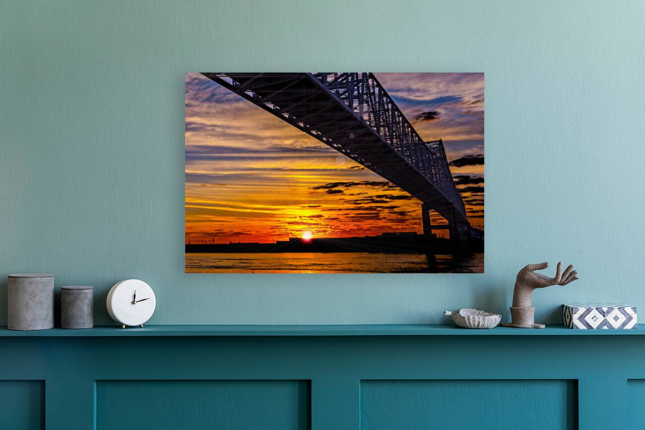 New Orleans Up River Sunset Reproduction