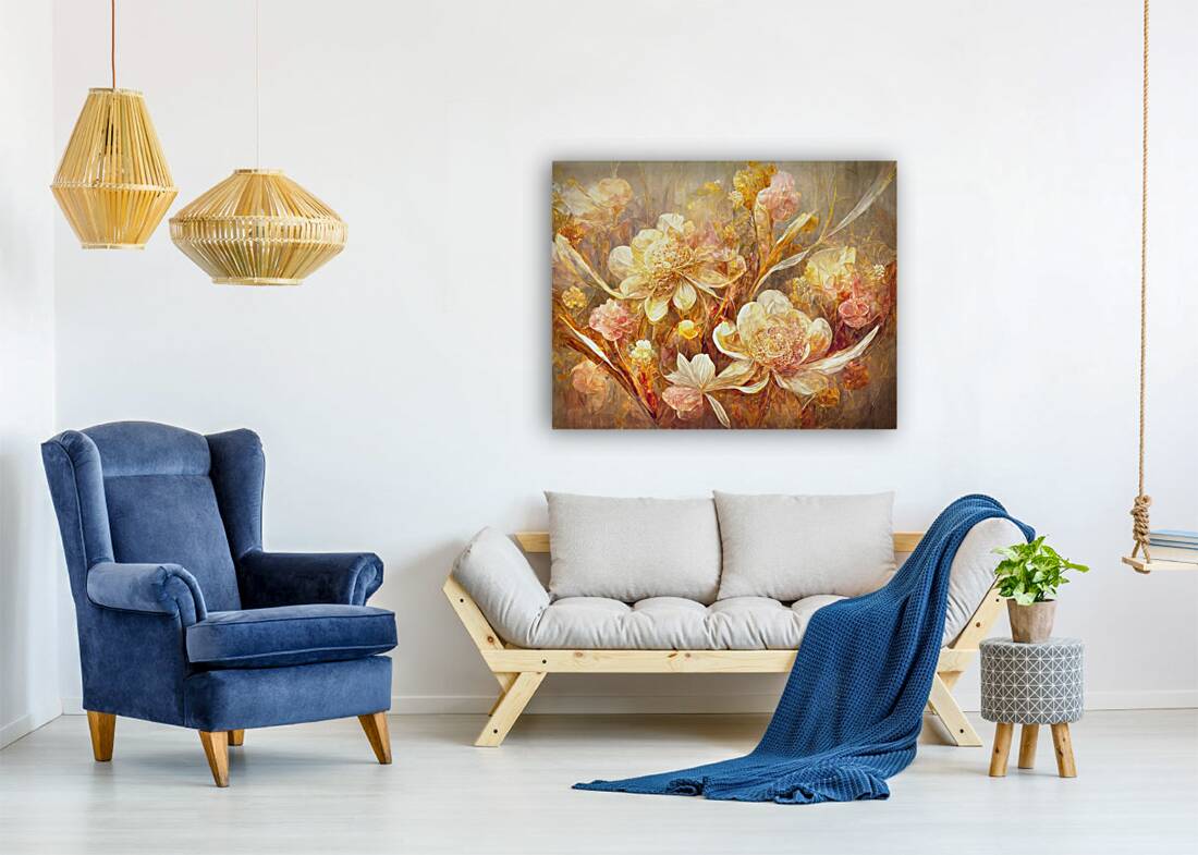 Gentle Flowers in Neutrals Reproduction