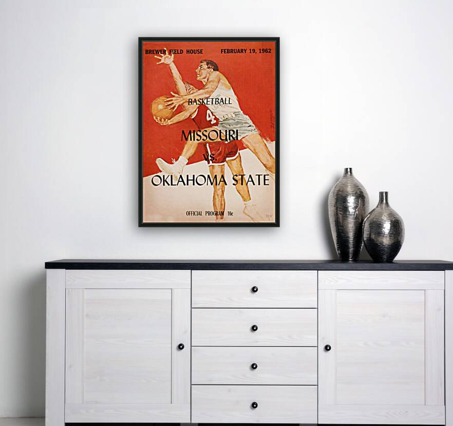 1962 Missouri vs. Oklahoma State Basketball Program Art Reproduction