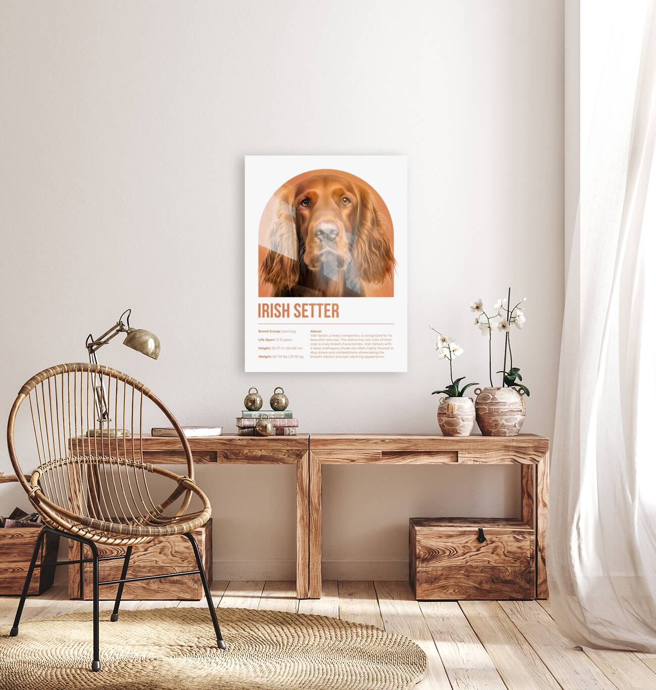 Irish Setter Informative Poster Reproduction