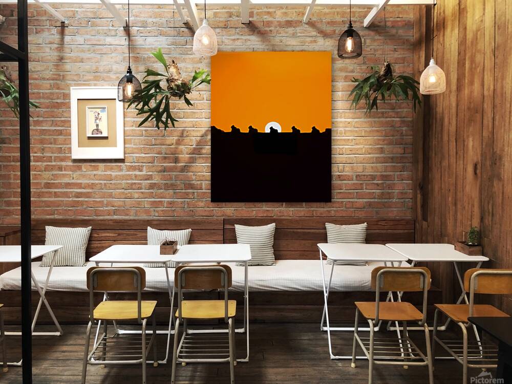 Setting Sun Meets Nandi | Silhouette | Temples of INDIA Reproduction