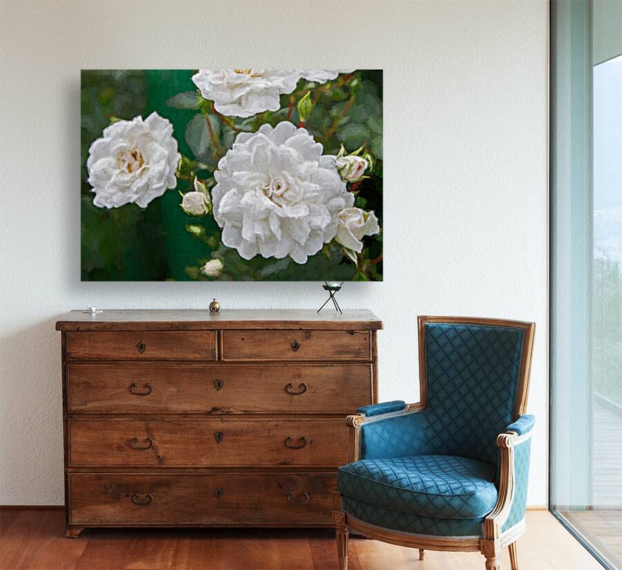 Pearly White Roses Reproduction