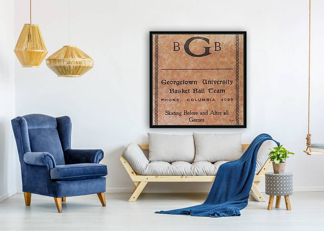 Vintage Georgetown Hoyas Basketball Art Reproduction
