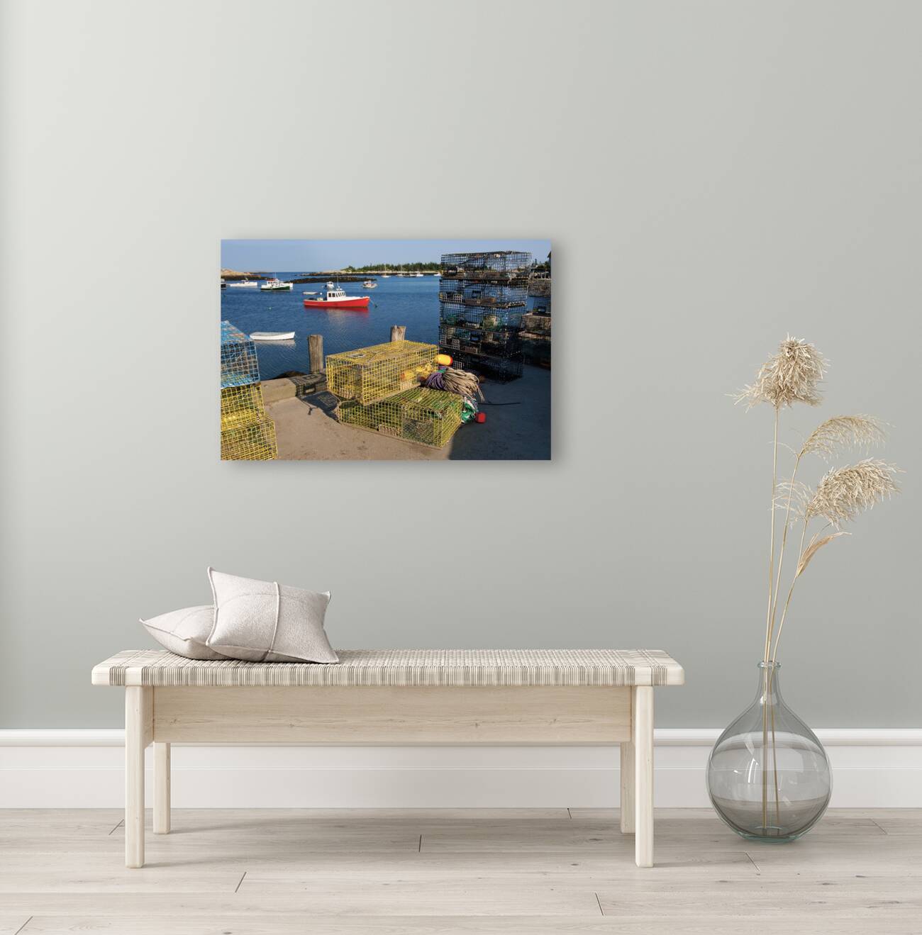 Lobster Boats in Remote Matinicus Harbor in Maine Reproduction